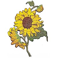 Kleenplus Sunflower Beautiful Flowers Patch Embroidered Iron On Badge Sew On Patch Clothes Embroidery Applique Sticker Fabric Sewing Decorative Repair