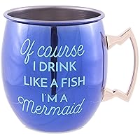 Pavilion-Of Course I Drink Life A Fish I'm A Mermaid-20 Oz Shiny Purple Stainless Moscow Mule, 20 oz