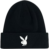 Concept One Playboy Beanie Hat, Cuffed Knit Winter Cap with Logo