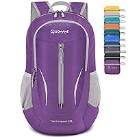 ZOMAKE Ultra Lightweight Packable Backpack 25L - Foldable Hiking Backpacks Water Resistant Small Folding Daypack for Travel(Purple)