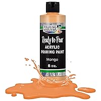 Pouring Masters Mango Acrylic Ready to Pour Pouring Paint – Premium 8-Ounce Pre-Mixed Water-Based - For Canvas, Wood, Paper, Crafts, Tile, Rocks and more