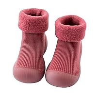 Kid Indoor Slipper Kids Toddler Baby Boys Girls Solid Warm Knit Soft Sole Rubber Shoes Sock Boy Sandals Size 6 Youth