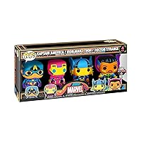Funko Pop! Marvel: Blacklight - Captain America - 4PK - Marvel Comics - Collectible Vinyl Figure - Gift Idea - Official Products - Toys for Kids and Adults