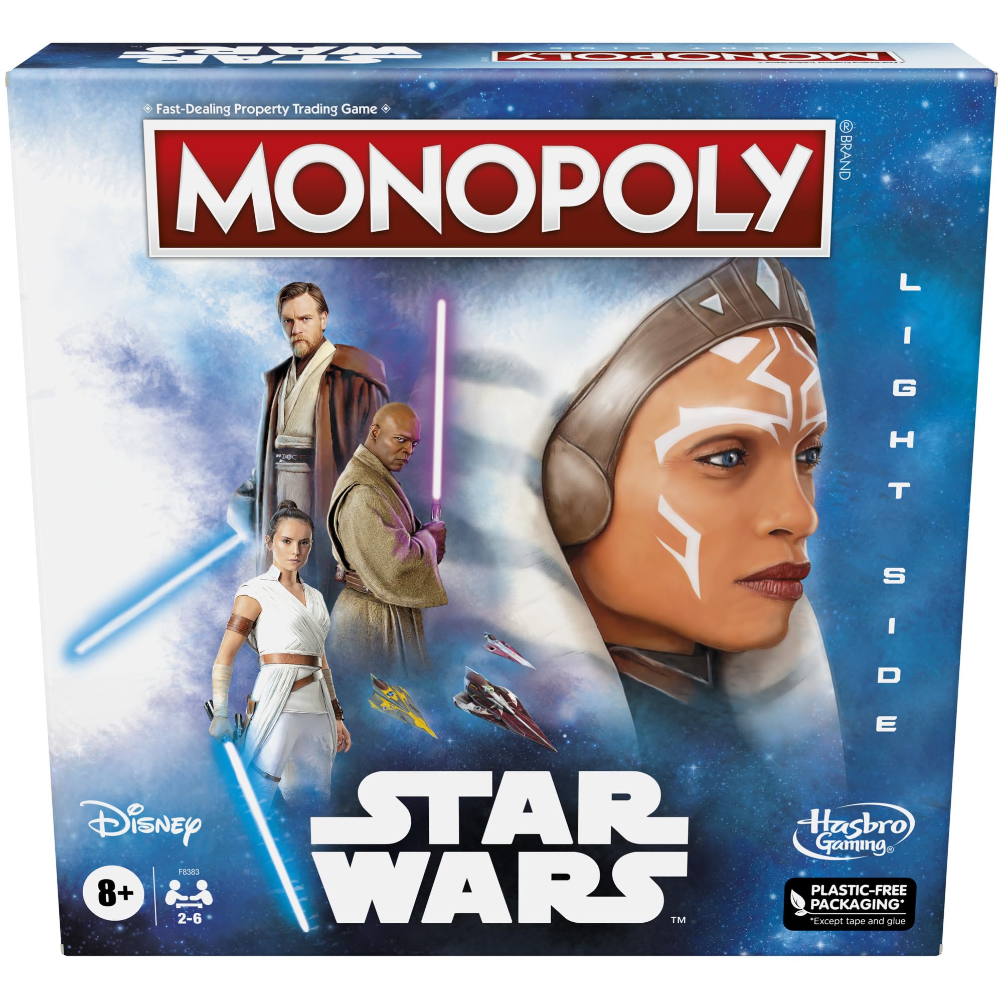 Monopoly: Star Wars Light Side Edition Board Game for Families and Kids Ages 8 and Up, Star Wars Jedi Game for 2-6 Players, Family Games