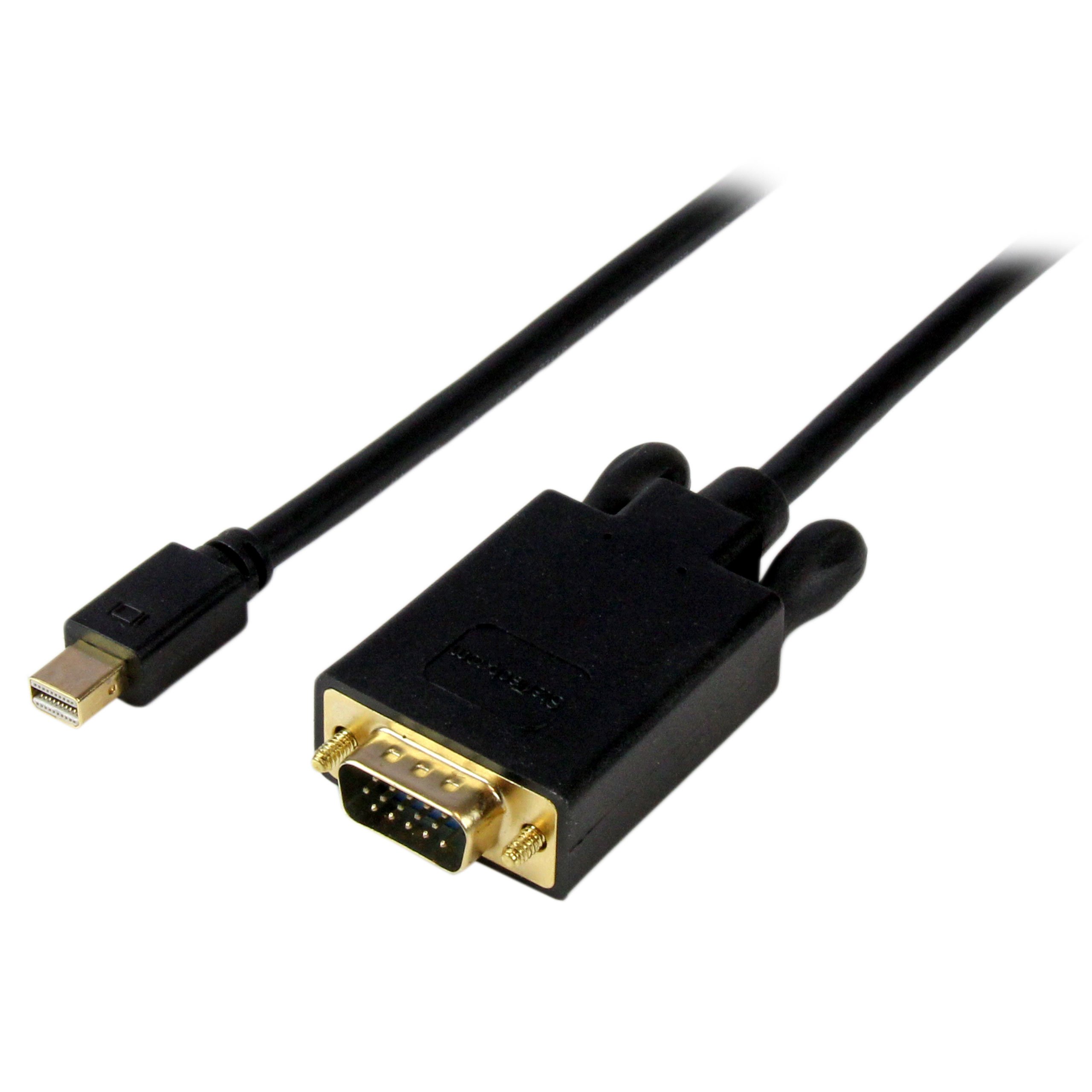 StarTech.com 6ft Mini DisplayPort to VGA Cable - Active - 1920x1200 - mDP to VGA Adapter Cable for Your Computer Monitor (MDP2VGAMM6B) Black