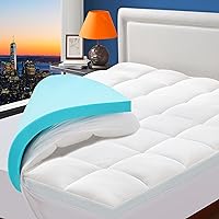Bedluxury Dual Layer 3 Inch Memory Foam Mattress Topper Queen Size，2 Inch Gel Memory Foam and 1 Inch Cooling Pillow Top Mattress Pad Cover for Back Pain，Comfort Support & Pressure Relief