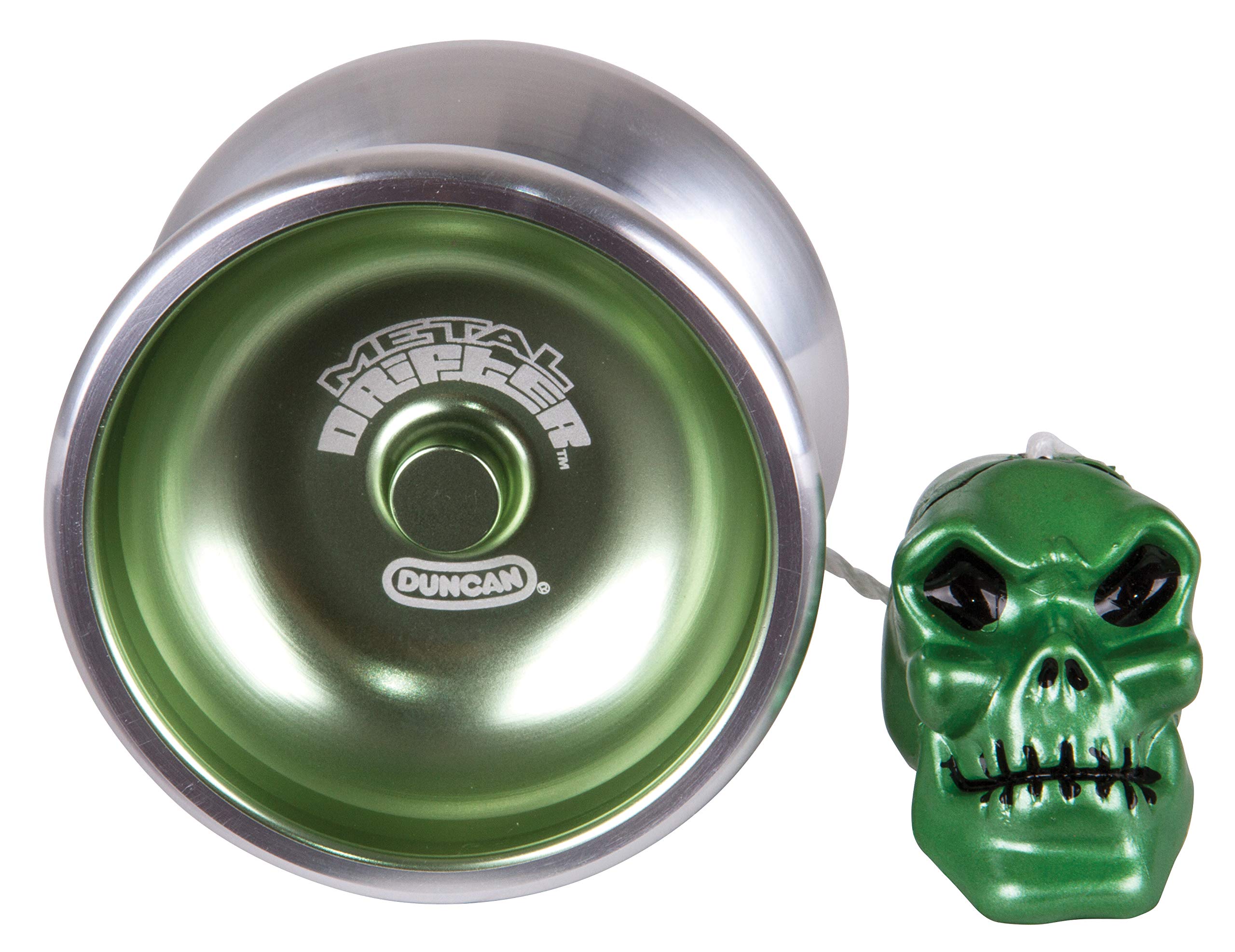 Duncan Toys Metal Drifter Yo-Yo, String Trick Yo-Yo with Counterweight, Ball Bearing Axle and Aluminum Body, Green