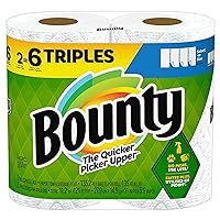 Bounty Select-A-Size Paper Towels, White, 2 Triple Rolls = 6 Regular Rolls (Pack of 1)