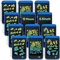 Zhehao 12 Pcs LCD Writing Tablet Drawing Board Doodle Board Educational Toys Erasable Electronic Painting Learning Pads Gift for Age 6+ Years Old Girls Boys(Blue, 6.5 Inch Screen)