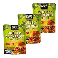 Kitchen and Love, Jackfruit Sweet BBQ, Organic, Fully Cooked, Versatile Plant Based Meat Alternative, Gluten Free, Ready in 90 seconds, High in Fiber, Non GMO Verified, Kosher, Vegan, Easy to Prepare Quick Meal 8 Oz (Pack of 3)