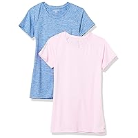 Amazon Essentials Women's Tech Stretch Cap-Sleeve T-Shirt, Pack of 2