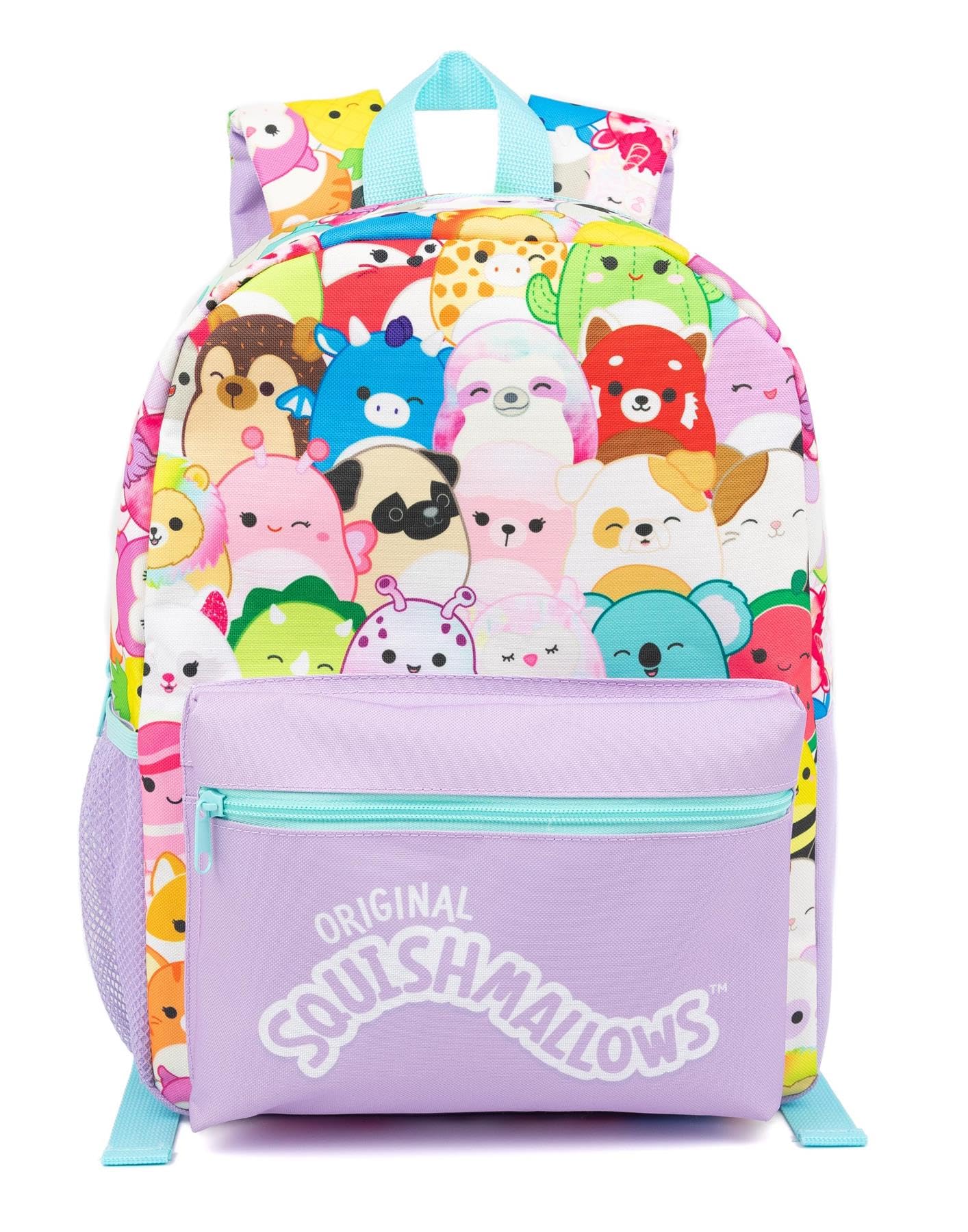 Vanilla Underground Squishmallows Girls Backpack | 4-Piece School Bag Set | Purple Squishmallows Design | Accessories for Organized Days
