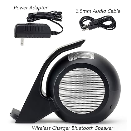 CENSHI Wireless Charger with Bluetooth Speaker,Fast Wireless Charging Station for iPhone 15 14 13 12 11 Pro Max XR XS 8 Plus Samsung Galaxy S23 S21 S20 Note 20 10 Google LG etc