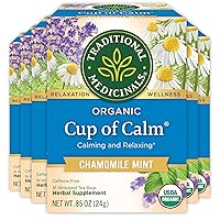 Traditional Medicinals Tea, Organic Cup of Calm, Calming & Relaxing with Lavender & Mint, 96 Tea Bags (6 Pack)