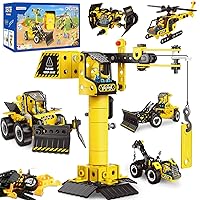 HOMETTER Building Toys for Age 5 6 7 8+ Year Old Boys Gift, 6 in 1 Engineering Toys, STEM Learning Toys Educational Building Set