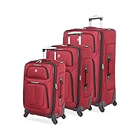 SwissGear Sion Softside Expandable Roller Luggage, Burgundy, 3-Piece Set (21/25/29)