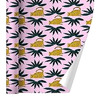 GRAPHICS & MORE Cheetah and Leaves Gift Wrap Wrapping Paper Rolls