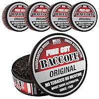 5 Cans, BaccOff, Original Fine Cut, Premium Tobacco Free, Nicotine Free Snuff Alternative