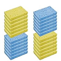 CELOX 24 Pack Durable Kitchen Sponges, Natural Wood Pulp Sponges for Dishes, Absorbent Cellulose Sponges Bulk for Cleaning Kitchen, Bathroom, DIY for Kids, 4.3