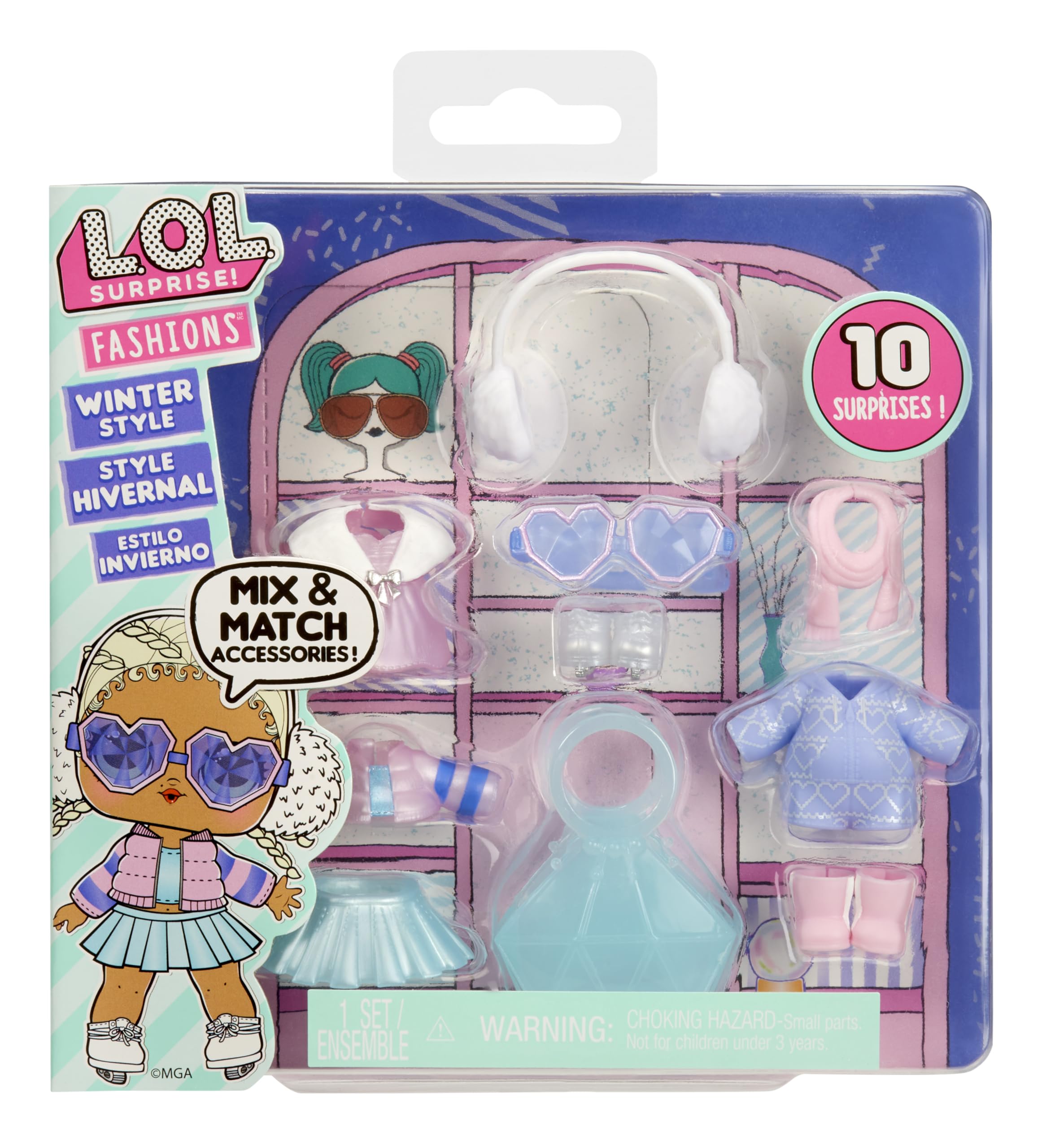 LOL Surprise Fashion Packs Winter Style - 6 Unique Styles Each with (3) Outfits, (2) Pairs of Shoes, (4) Accessories – Mix and Match Styles to Create Tons of New Looks - Great Gift for Girls Age 4+