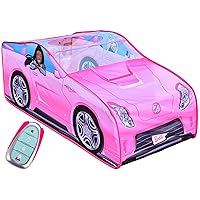 Barbie Convertible Pop Up Tent – Pink Princess Playhouse for Kids | Removable Key Fob with Vehicle and Barbie Sounds | Car Toys for Toddlers – Sunny Days Entertainment