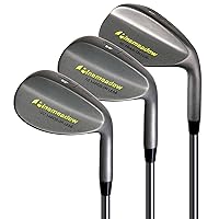 Pinemeadow Golf Men's 3 Wedge Set 52/56/60, Right Hand, Steel, Regular, Dark Grey