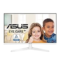 ASUS VY279HE-W 27” 1080P Monitor - White, Full HD, 75Hz, IPS, Adaptive-Sync/FreeSync, Eye Care Plus, Color Augmentation, Rest Reminder, HDMI, VGA, Frameless, VESA Wall Mountable (Renewed)