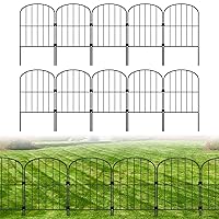 Decorative Garden Fence No Dig Fencing 10 Pack, 37.5in (H) x 10ft (L)  Rustproof Metal Wire Panel Border 