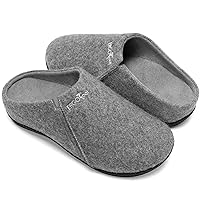 ERGOfoot House Slippers With Arch Support, Orthopedic Slippers for Plantar Fasciitis Pain Relief, Comfy Wool Felt Clog Slippers, Non-Slip Indoor Outdoor House Slipper for Women and Men