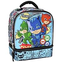 AI ACCESSORY INNOVATIONS PJ Masks Comic Book 3-D Character Dual Compartment Insulated Lunch Bag Tote