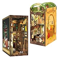 CUTEBEE DIY Book Nook Kit, DIY Dollhouse Booknook Kit Bookshelf Insert Decor Alley, Bookends Model Build-Creativity Kit with LED Light(Magic Pharmacist) (Mole‘s Apartment)