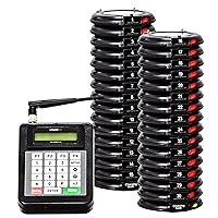 Complete Coaster Paging System for Restaurants, Hospitals & Hotels | Consists of: 1 Transmitter, 2 Charging Bases & Long Range Pagers (Set of 30 Units) | Up to 2 Miles in Range by PagerTec