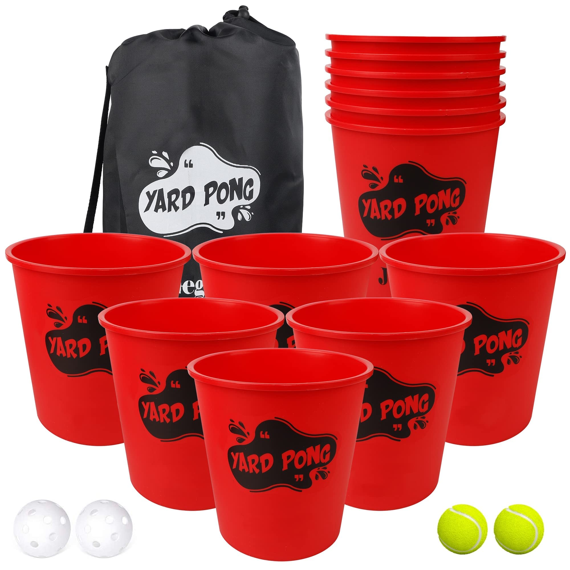Juegoal Outdoor Yard Games Set with Durable Buckets and Balls, Toss Game Throwing Game for Beach, Camping, Lawn and Backyard