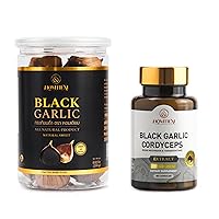 HOMTIEM Black Garlic 250g Black Garlic Extract with Cordyceps,Yamabushitake, and Reishi Mushroom 60 Capsule