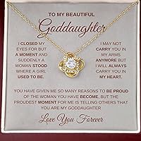 To My Beautiful Goddaughter Love Knot Necklace Pendant Gifts For Women - I Closed My Eyes For But A Moment - Motivational Christmas Birthday Valentines Mothers' Day Gifts