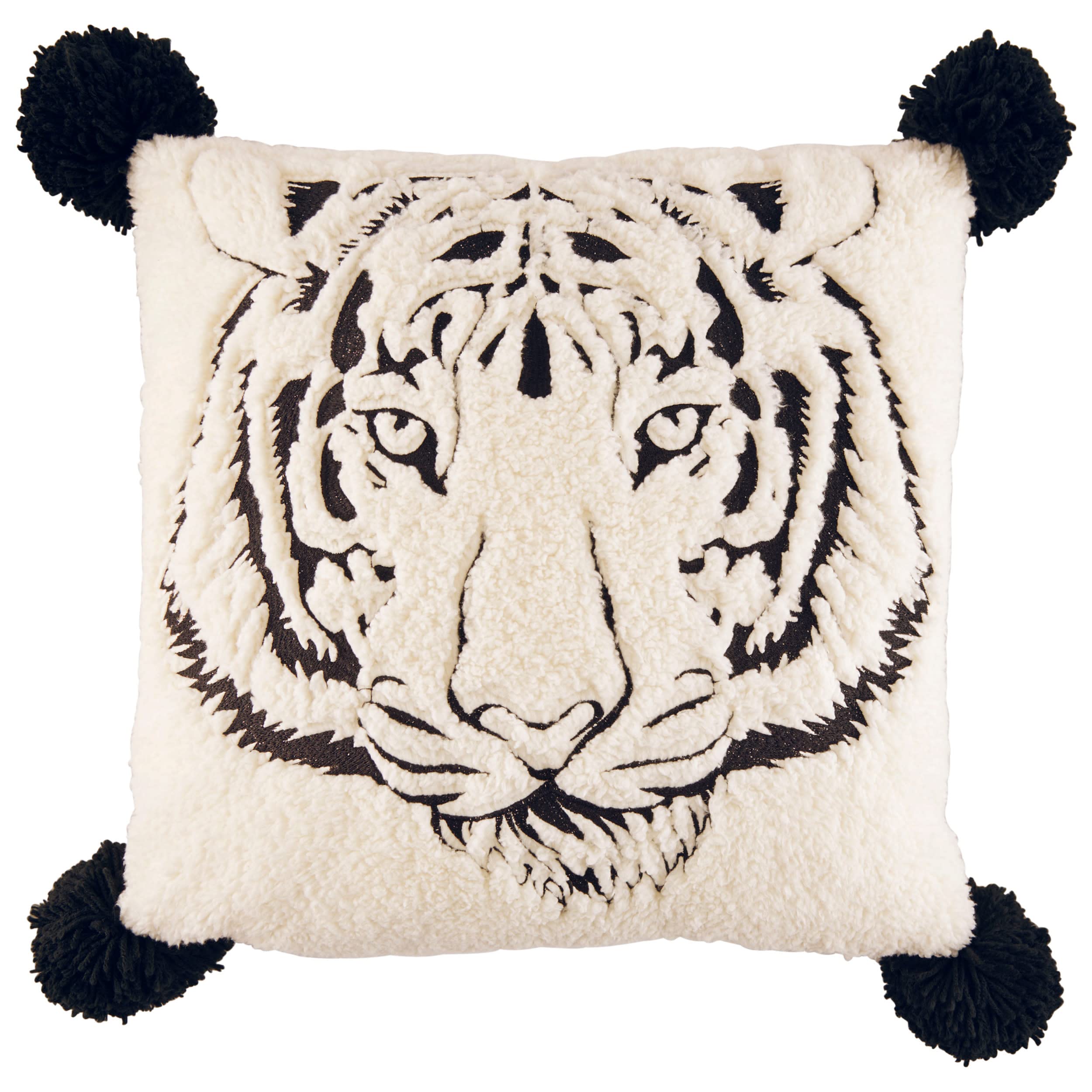 Betsey Johnson Betseys Tiger Throw Pillow, 20 x 20, Black