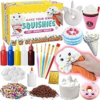 Insnug Paint Your Own Squishies Kit - Sensory Toys Squishy Painting Kit Stress Relief Squishies for Girl Kids Age 4 6 8 10 Slow Rising Squeeze Autism Toys Unicorn Gift Ice Cream Cake Milk Shake Donut
