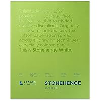 Stonehenge 100% Cotton Medium Weight Pad, White, 11 x 14 inches, 250gsm, 15 Sheets for Dry Media