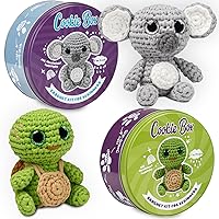 Cookie Box Crochet Kits for Beginners - Turtle Hugo and Koala Coal - Bundle