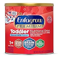 Enfagrow Premium Toddler Nutritional Drink, Natural Milk Flavor, Omega-3 DHA for Brain Support, Prebiotics & Vitamins for Immune Health, Non-GMO, Powder Can, 24 Oz