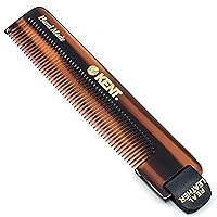 NU22 Handmade Pocket Comb for Men, All Fine Tooth Hair Comb Straightener for Everyday Grooming Styling Hair, Beard and Mustache, Use Dry or with Balms, Saw Cut and Hand Polished, Made in England