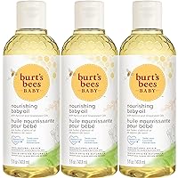 Burt's Bees Baby Nourishing Baby Oil, 100% Natural Origin Baby Skin Care - 5 Ounce Bottle, Pack of 3