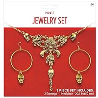 Amscan Pirate Maiden's Jewelry (Adult Size) - 1 Set - Stunning Design, Perfect For Cosplay & Themed Parties, Gold