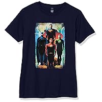 Warner Brothers Justice League Legends Boy's Premium Solid Crew Tee, Navy Blue, Youth X-Small