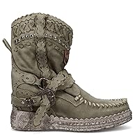 Maya Silverstone olive green wedge moccasin bootie - MAYASILVERSTONE OLIVE - Size