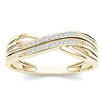 10k Yellow Gold 1/20ct TDW Diamond Fashion Ring(H-I, I2)