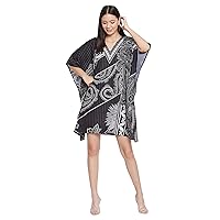 Gypsie Blu Women’s Short Kaftan Plus Size Short Loose Tunic Casual Kimono Mini Beach Dress
