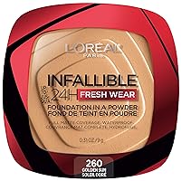 Makeup Infallible Fresh Wear Foundation in a Powder, Up to 24H Wear, Waterproof, Golden Sun, 0.31 oz.