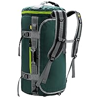 MIER Large Duffel Backpack Sports Gym Bag with Shoe Compartment, Heavy Duty and Water Resistant, Green, 45L