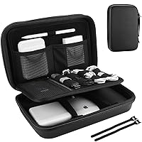 Hard Travel Electronic Organizer Case for MacBook Power Adapter Chargers Cables Power Bank Apple Magic Mouse Apple Pencil USB Flash Disk SD Card Small Portable Accessories Bag -L, Black
